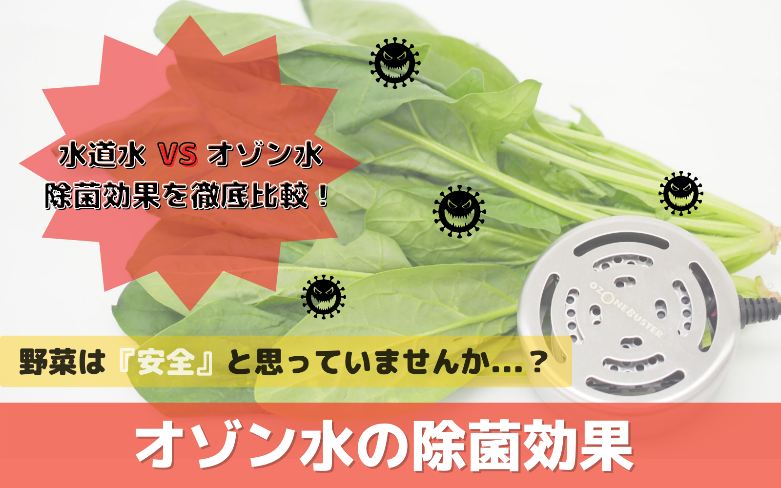 オゾン水による野菜の除菌洗浄実験